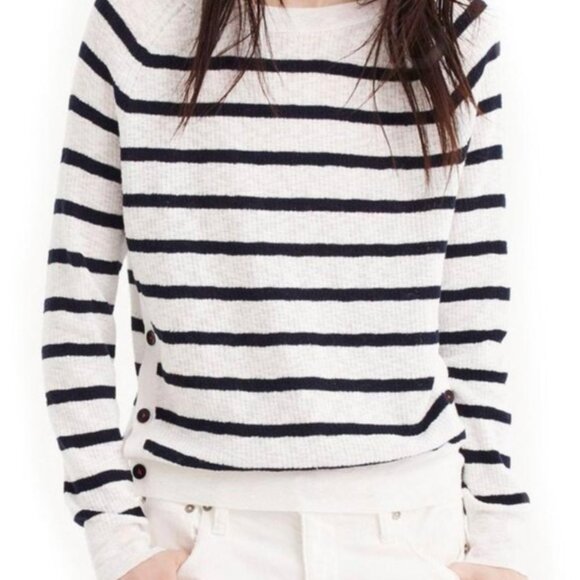 NWT J. Crew Vivian Stripe Side Button Sweater XXS - Picture 3 of 6